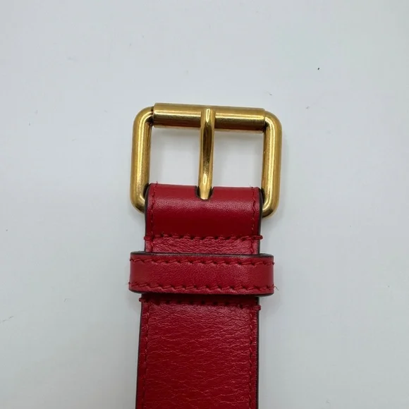 Gucci Marmont Oval Belt Bag Interlocking GG Quilted Leather Red Small 75 cm - Picture 11 of 16
